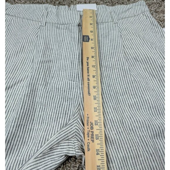 NEW Old Navy Pants Womens Large Wide Leg Stripe White Black High Rise Linen - Picture 7 of 9